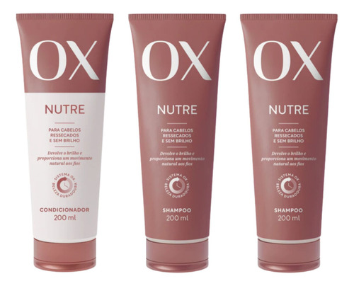 Kit Ox Nutre 1 Cond 200ml+2 Shampoo 200ml
