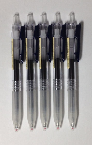 Bolígrafo De Gel Transparente Muji [azul-negro] 0,5 Mm X 5