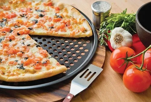 Pizzera Perforada  33 Cm Molde Pizzas Teflon Con Agujeritos