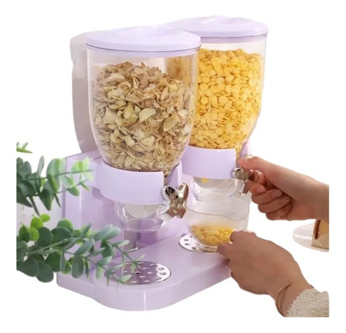 Dispensadores De Cereal  Doble Almacenamiento Alimento Seco 