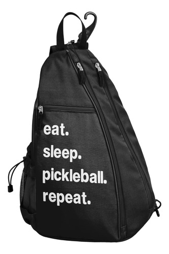 Sweet Jojo Designs Black Pickleball Bag  Sling Backpack .