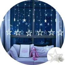 Comprar Cascada De Navidad Luces Navideñas Led Punta Estrella 6mt