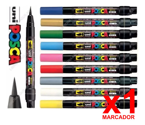 Marcador De Tempera Uniball Posca Brush Pen Punta Pincel