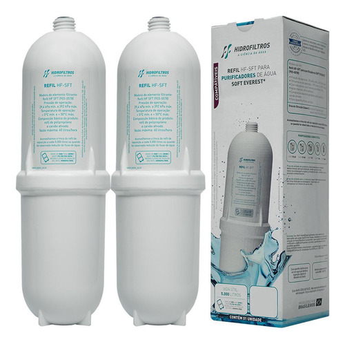 Kit 2 Refil Hidrofiltros Compatível Purificador Soft