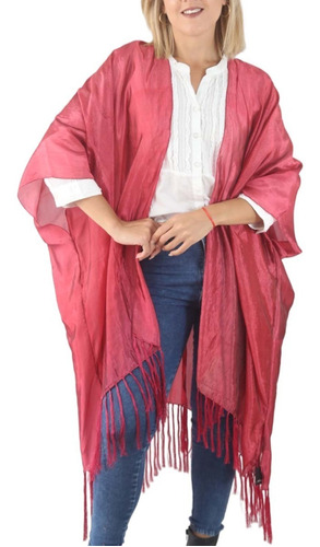 Kimono Mujer Largo Chaleco Grande Flecos Spiga 31 K12784