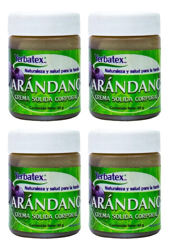 Pack 4 Pomadas De Arándano Frasco De 40g Hierbas