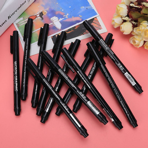 Rotulador Liner De Punta Fina, 12 Unidades, Tinta Negra, Res