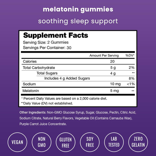 Gomitas De Melatonina Nutrachamps Para Dormir, Paquete De 2,