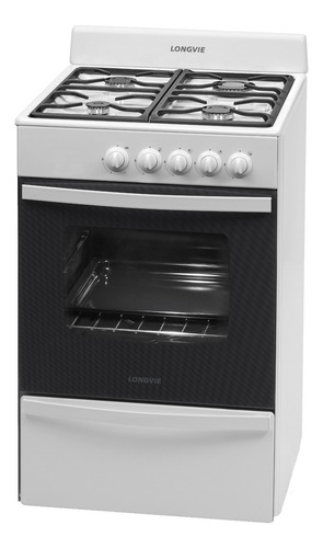 Imagen 2 de 2 de Cocina Longvie Standard 13231 a gas/eléctrica 4 hornallas blanca 220V puerta con visor 74L