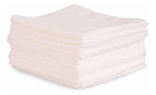 Paño De Microfibra Multiusos 40x40 Paq Con 12 Pzas, Packlife Blanco