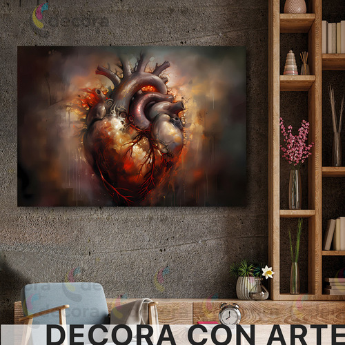 Cuadro Corazon Cardiologia Arte Medicina Canvas 60x90 Cd7