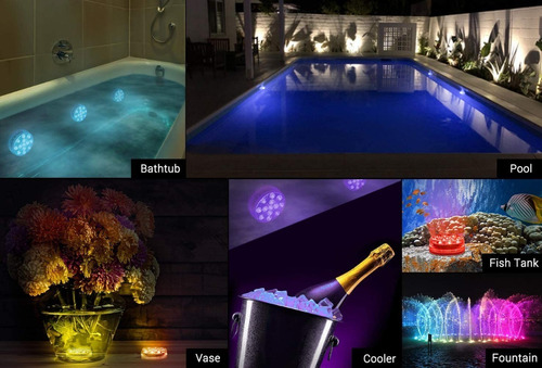 Luces Led Multicolor Control Sumergibles En Agua Piscina Rgb