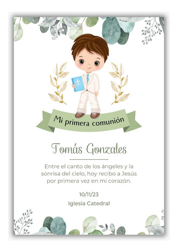 Kit Imprimible Comunión Niño Textos Editables (5 Modelos)