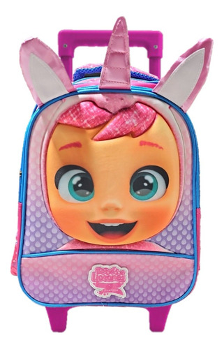 Kit Mochila Lonchera Y Lapicera Bebes Llorones Kinder Vs2817 Color Rosa