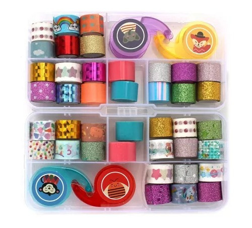 Estuche Cintas Adhesivas Washi Tape Decorativa Scrapbooking