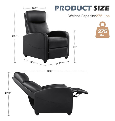 Silla Reclinable Reclinable De Masaje Para Adultos, Cómod