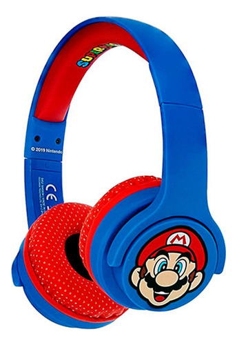 Audífonos Infantiles Bluetooth Otl Super Mario Bros Color Rojo Luz Blanco