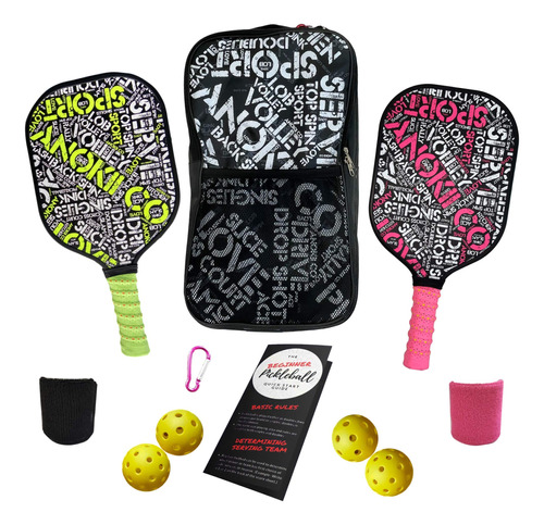 Anokii Co Sport Premium Pickleball Set 2 Paleta Ligera Bola