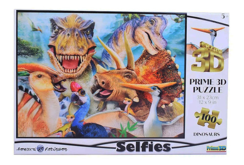 Puzzle Rompecabezas 100 Pzs Prime 3d Selfie De Dinosaurios