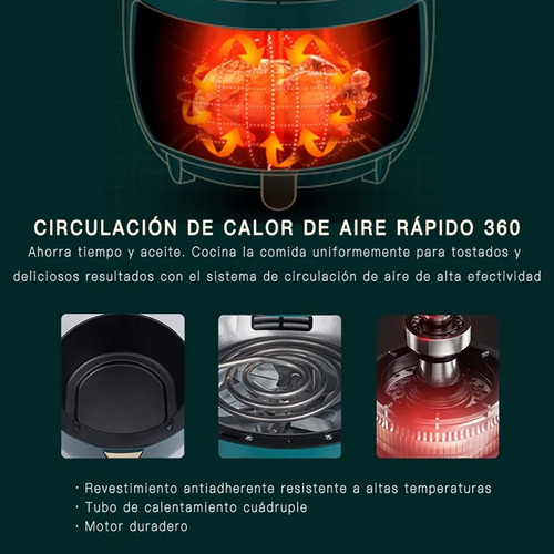 EleGate freidora eléctrica De Aire 4.5l Verde
