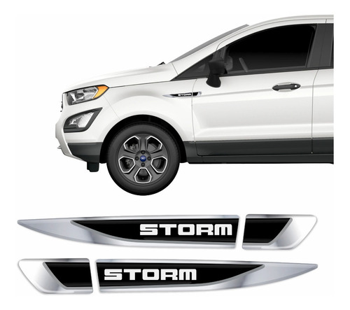 Adesivo Aplique Lateral Ecosport Storm Resinado Res23 Fgc