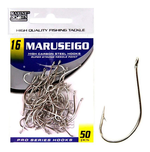 Anzol Marine Sports Maruseigo Nickel N16 Com 50 Peças