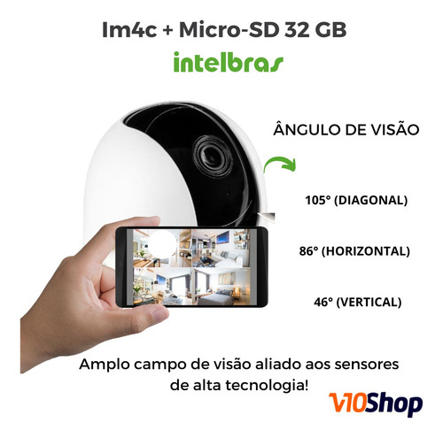 Camera De Segurança Wifi Im4c Com Micro-sd 32 Gb Intelbras