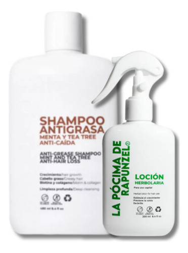 Kit Shampoo Antigrasa Pocima De Rapunzel