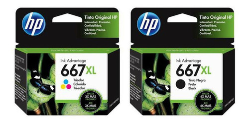 Cartuchos Tinta Originales Hp 667 Xl Negro Y Xl Color 6475