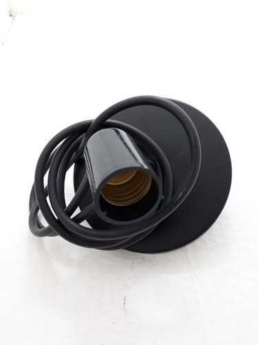 Kit 2 Fios Pendente 2m Soquete Liso E27 Cabo Pp Preto