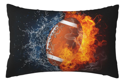 Funda De Almohada De Fútbol De 30 X 20 Pulgadas Habita...