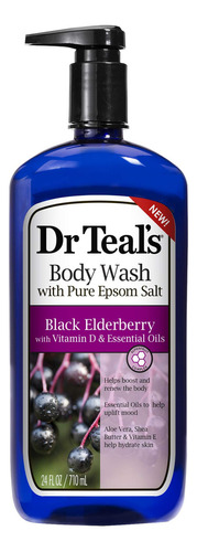 Dr Teal's Body Wash Con Pura Sal De Epsom, Saúco Negro Con.