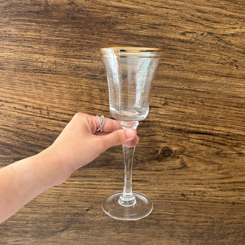 Juego De 4 Copas De Cristal Roma Vino Filo Dorado