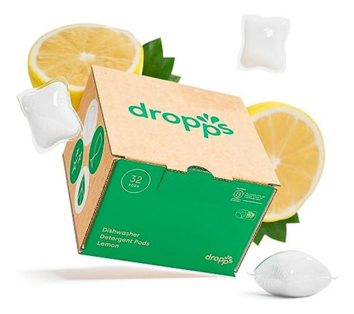 Detergente Para Lavavajillas Dropps: Limón | 32 Cápsulas | E