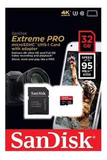 Sandisk 32gb Micro Sd Hc Clas 10 Extreme Pro 95mbs Android