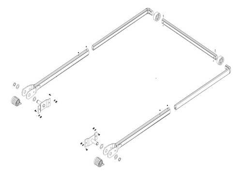 Kit Completo Brazo Lona Aluminio 4 Resorte Pin Curva