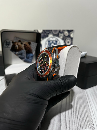 Reloj Omega Seamaster Calendario Cronógrafo Bisel Giratorio Negro Naranja (Reacondicionado)