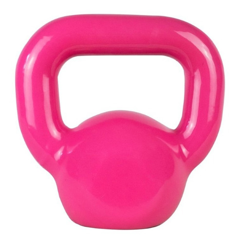 Kettlebell Emborrachado De 04kg Para Treinos Funcionais Cor Rosa