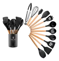 Comprar Kit De Cozinha 12 Peças Silicone Utensílios De Cozinha Preto
