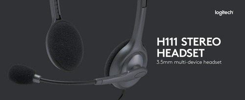 Imagen 6 de 6 de Auricular Vincha Headset Logitech H111 Micrófono 3.5mm Minip