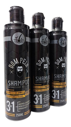 3 Shampoo Escurecedor Pra Cabelo Branco Fica Preto Testado