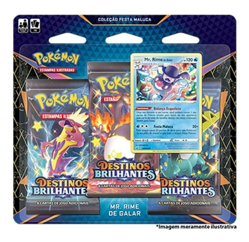 Triple Pack Destinos Brilhantes Mr. Mime Pokémon - Copag