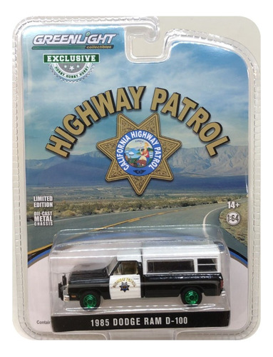 Greenlight Green Machine Highway Patrol 1985 Dodge Ram D-100 Color Negro