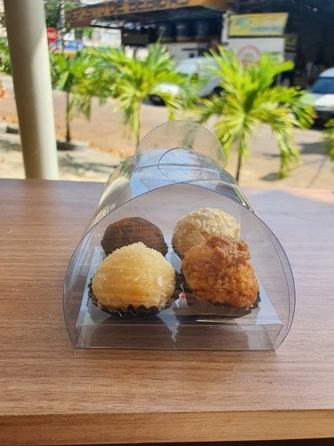 5 Uni Caixa Acetato Valise 4 Doces - Embalagem 4 Brigadeiros