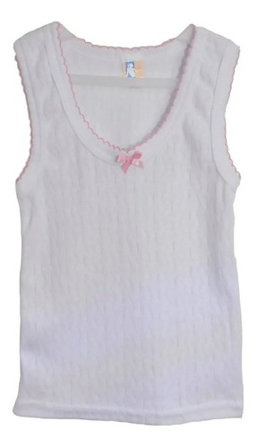 6 Piezas Camiseta Para Niña Rombo Blanca Talla 14-16