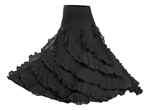 Traje De Baile Flamenco Modelo Moderno Falda Larga