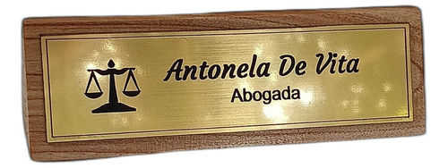 Placa De Escritorio Con Base De Madera Empresa Regalo