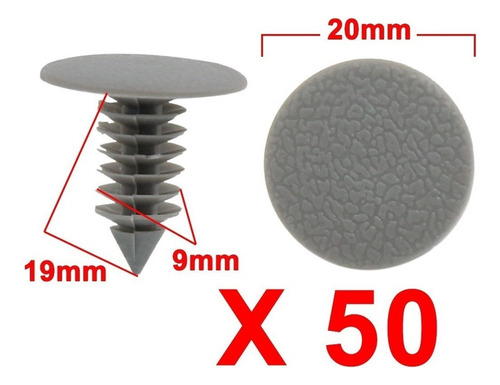 Aa Grapas Automotrices Surtido Plástico Gris 8,5 Mm 50
