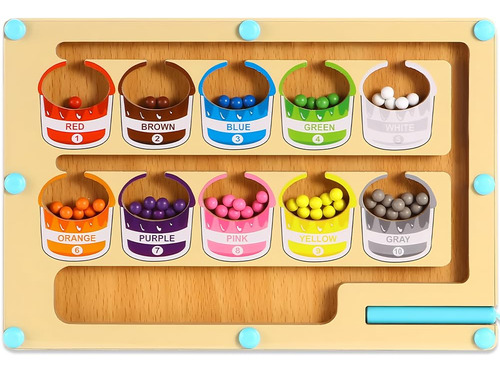 Heibago Laberinto Magnético, Juguetes Didácticos Para Niños, Juego De Combinar Colores Y Números, Tablero De Dibujo Magnético Con Desarrollan Coordinación Ojo-mano Y Concentración Para Niño 1 A 6 Años
