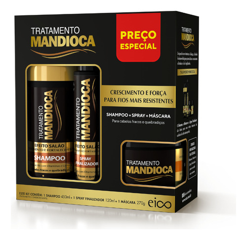 Kit Especial Eico Mandioca Hidratação E Força Resistência